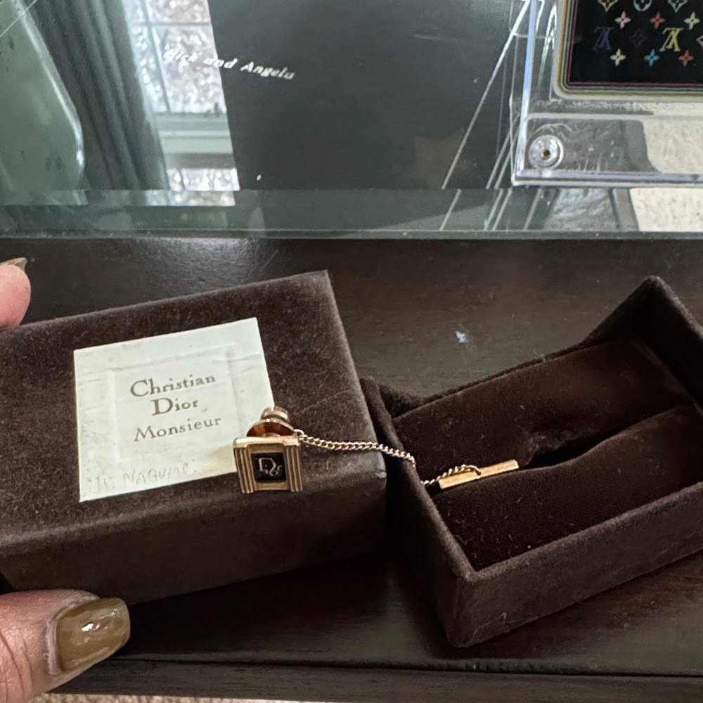 Dior Gold and Black Tie pin/ Brooch